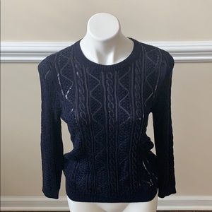LAUREN Ralph Lauren Navy Cable Knit Sweater Sz: M
